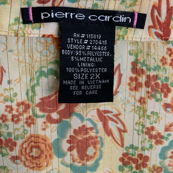 Vintage Pierre Cardin Top Women's Size 2x Sequined Retroglam Beaded Gold Sheer - Picture 4 of 7